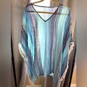 L/XL NWOT striped swimsuit/beach coverup